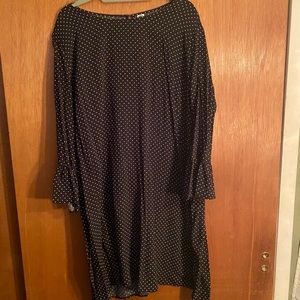 Polka Dot Swing Dress with Flowy Sleeve